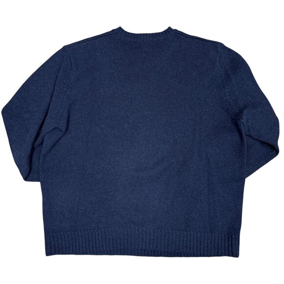 EUC Men's L.L. BEAN 100% Wool Shetland Crewneck Sweater Navy | Size XLR - Picture 5 of 7